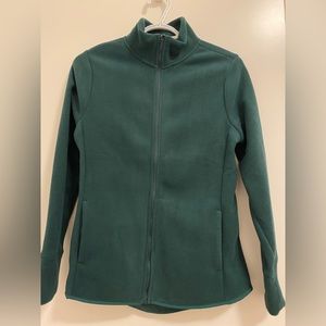 old navy green fleece zip-up